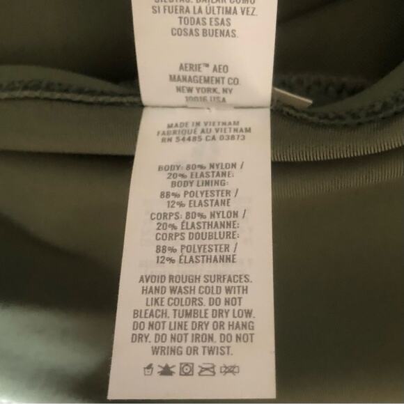 Aerie NWT Sleek Stylish Full Coverage Camouflage Green Shade Bikini Bottom Large - Picture 5 of 10